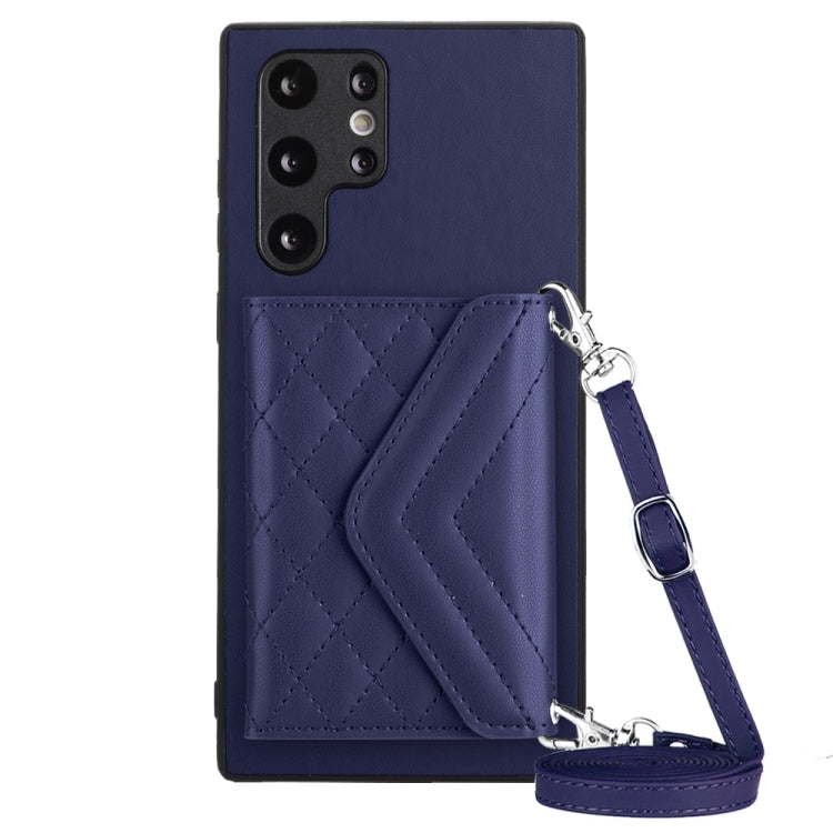 Custodia per telefono RFID con struttura rombica e cordino lungo, For Samsung Galaxy A13 4G, For Samsung Galaxy S22 Ultra 5G, For Samsung Galaxy S22+ 5G, For Samsung Galaxy S22 5G