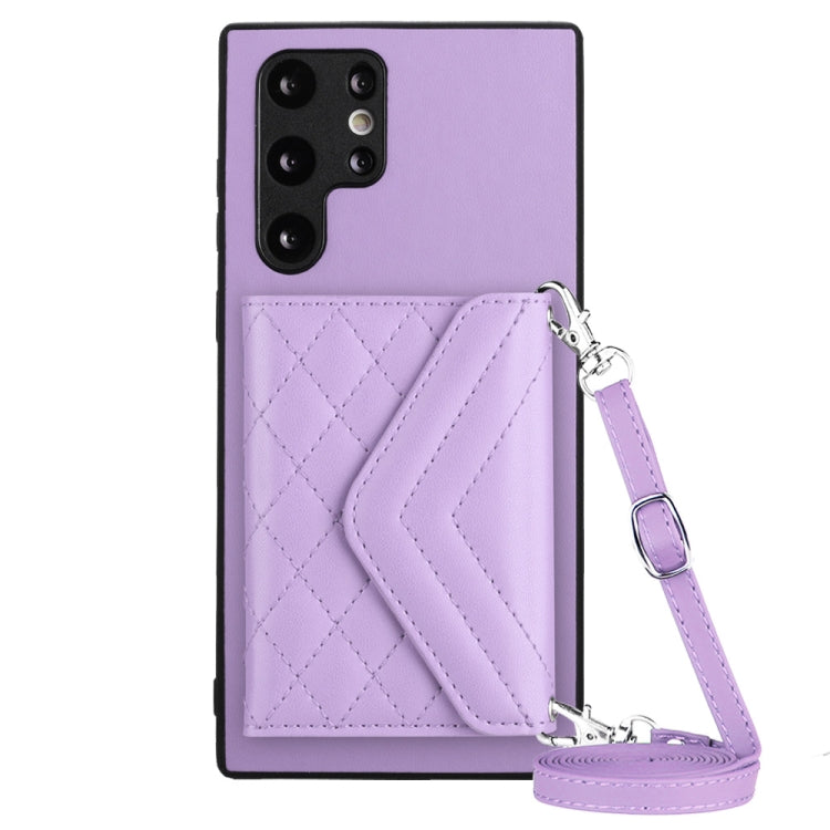 Custodia per telefono RFID con struttura rombica e cordino lungo, For Samsung Galaxy A13 4G, For Samsung Galaxy S22 Ultra 5G, For Samsung Galaxy S22+ 5G, For Samsung Galaxy S22 5G