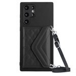 Custodia per telefono RFID con struttura rombica e cordino lungo, For Samsung Galaxy A13 4G, For Samsung Galaxy S22 Ultra 5G, For Samsung Galaxy S22+ 5G, For Samsung Galaxy S22 5G