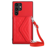 Custodia per telefono RFID con struttura rombica e cordino lungo, For Samsung Galaxy A13 4G, For Samsung Galaxy S22 Ultra 5G, For Samsung Galaxy S22+ 5G, For Samsung Galaxy S22 5G