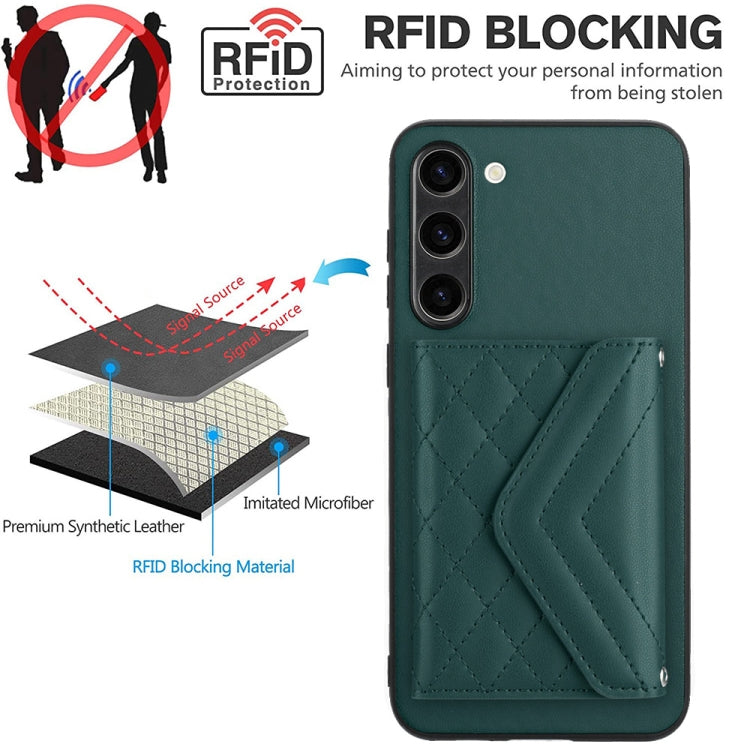 Custodia per telefono RFID con struttura rombica e cordino lungo, For Samsung Galaxy S23 5G, For Samsung Galaxy A14 5G, For Samsung Galaxy A04 4G, For Samsung Galaxy A13 5G / A04s