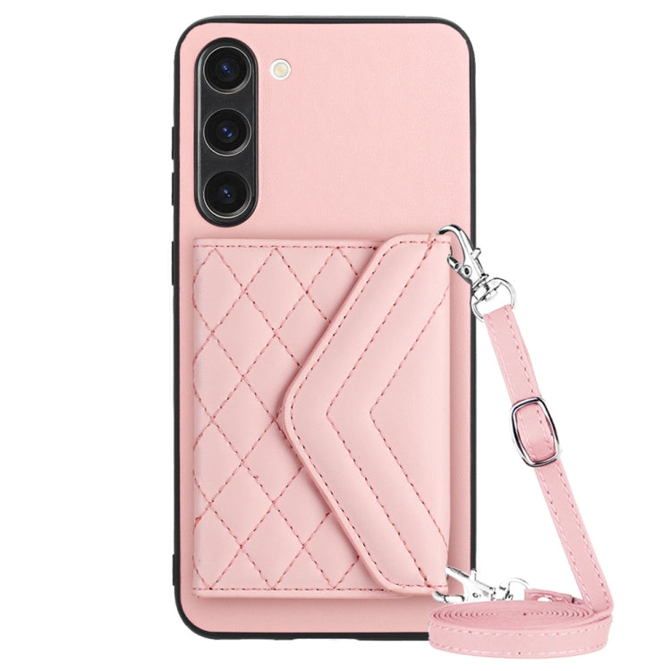 Custodia per telefono RFID con struttura rombica e cordino lungo, For Samsung Galaxy S23 5G, For Samsung Galaxy A14 5G, For Samsung Galaxy A04 4G, For Samsung Galaxy A13 5G / A04s