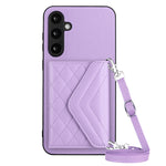 Custodia per telefono RFID con struttura rombica e cordino lungo, For Samsung Galaxy A25 5G, For Samsung Galaxy S23 FE 5G, For Samsung Galaxy A24 4G, For Samsung Galaxy A04e 4G / M04 4G