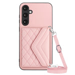 Custodia per telefono RFID con struttura rombica e cordino lungo, For Samsung Galaxy A25 5G, For Samsung Galaxy S23 FE 5G, For Samsung Galaxy A24 4G, For Samsung Galaxy A04e 4G / M04 4G