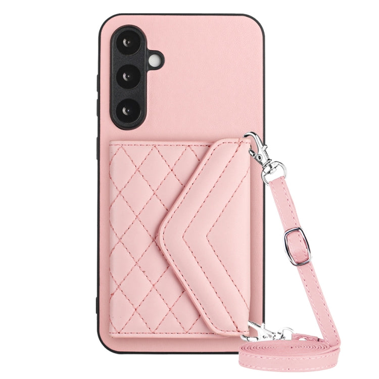 Custodia per telefono RFID con struttura rombica e cordino lungo, For Samsung Galaxy A25 5G, For Samsung Galaxy S23 FE 5G, For Samsung Galaxy A24 4G, For Samsung Galaxy A04e 4G / M04 4G