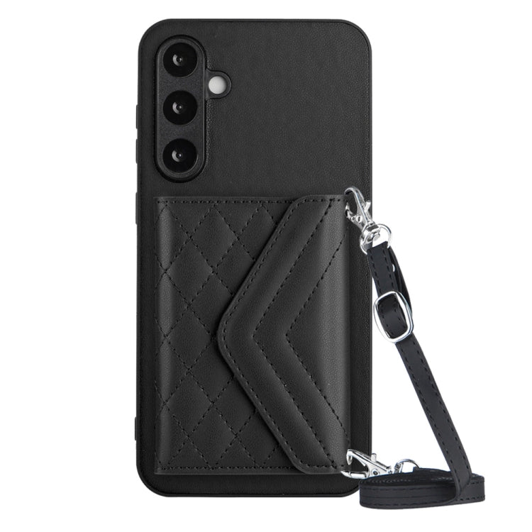 Custodia per telefono RFID con struttura rombica e cordino lungo, For Samsung Galaxy A25 5G, For Samsung Galaxy S23 FE 5G, For Samsung Galaxy A24 4G, For Samsung Galaxy A04e 4G / M04 4G