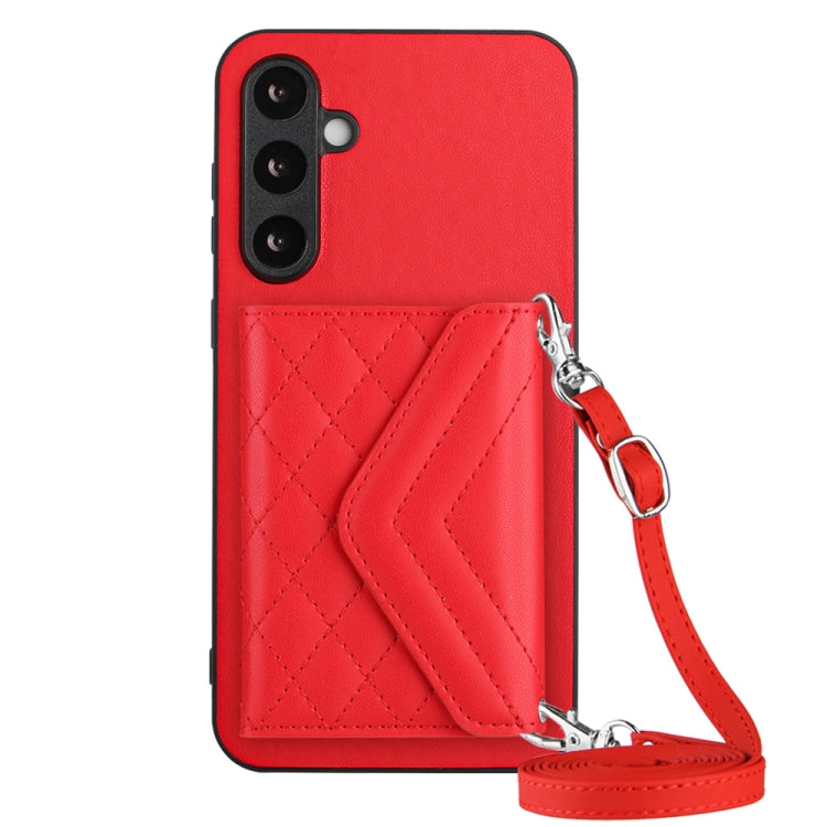 Custodia per telefono RFID con struttura rombica e cordino lungo, For Samsung Galaxy A25 5G, For Samsung Galaxy S23 FE 5G, For Samsung Galaxy A24 4G, For Samsung Galaxy A04e 4G / M04 4G