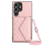 Custodia per telefono RFID con struttura rombica e cordino lungo, For Samsung Galaxy A34 5G, For Samsung Galaxy A54 5G, For Samsung Galaxy S23 Ultra 5G, For Samsung Galaxy S23+ 5G