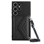 Custodia per telefono RFID con struttura rombica e cordino lungo, For Samsung Galaxy A34 5G, For Samsung Galaxy A54 5G, For Samsung Galaxy S23 Ultra 5G, For Samsung Galaxy S23+ 5G
