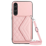 Custodia per telefono RFID con struttura rombica e cordino lungo, For Samsung Galaxy A34 5G, For Samsung Galaxy A54 5G, For Samsung Galaxy S23 Ultra 5G, For Samsung Galaxy S23+ 5G