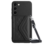Custodia per telefono RFID con struttura rombica e cordino lungo, For Samsung Galaxy A34 5G, For Samsung Galaxy A54 5G, For Samsung Galaxy S23 Ultra 5G, For Samsung Galaxy S23+ 5G