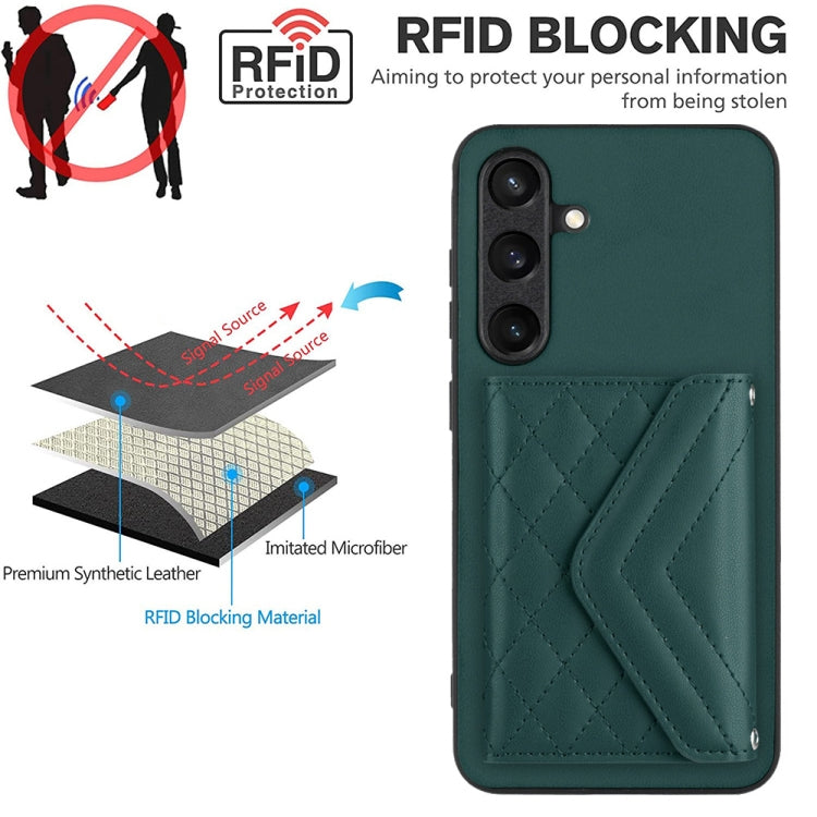 Custodia per telefono RFID con struttura rombica e cordino lungo, For Samsung Galaxy S24 5G, For Samsung Galaxy A15, For Samsung Galaxy A05 4G, For Samsung Galaxy A05s 4G
