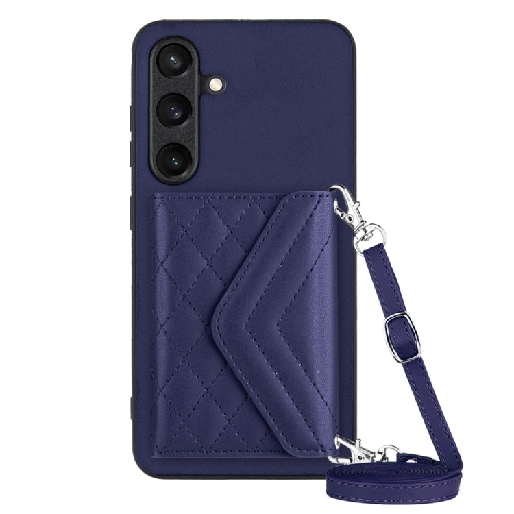 Custodia per telefono RFID con struttura rombica e cordino lungo, For Samsung Galaxy S24 5G, For Samsung Galaxy A15, For Samsung Galaxy A05 4G, For Samsung Galaxy A05s 4G