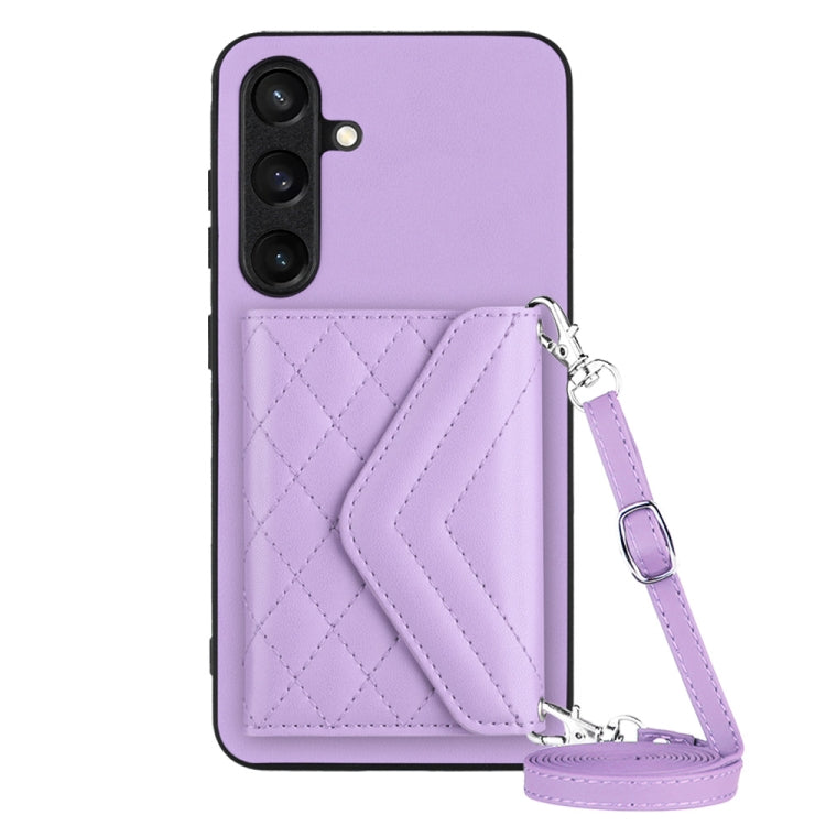 Custodia per telefono RFID con struttura rombica e cordino lungo, For Samsung Galaxy A55, For Samsung Galaxy A35, For Samsung Galaxy S24 Ultra 5G, For Samsung Galaxy S24+ 5G