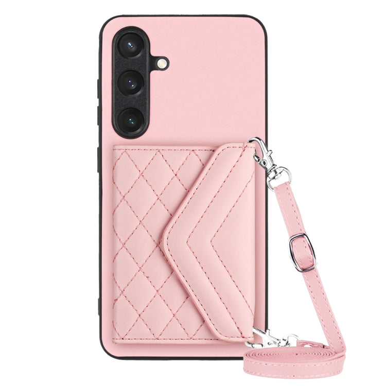 Custodia per telefono RFID con struttura rombica e cordino lungo, For Samsung Galaxy A55, For Samsung Galaxy A35, For Samsung Galaxy S24 Ultra 5G, For Samsung Galaxy S24+ 5G