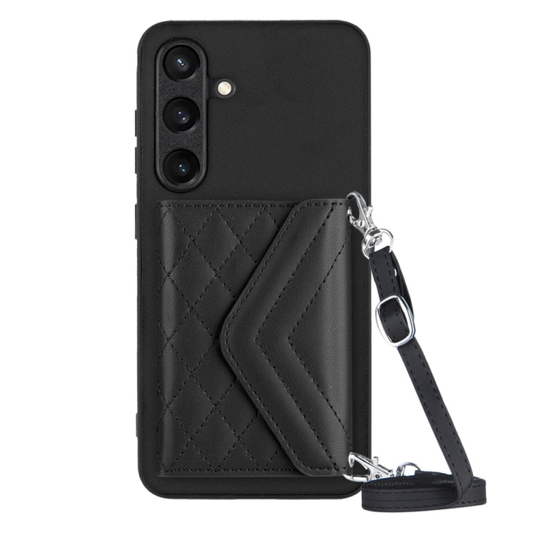 Custodia per telefono RFID con struttura rombica e cordino lungo, For Samsung Galaxy A55, For Samsung Galaxy A35, For Samsung Galaxy S24 Ultra 5G, For Samsung Galaxy S24+ 5G
