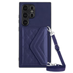 Custodia per telefono RFID con struttura rombica e cordino lungo, For Samsung Galaxy A55, For Samsung Galaxy A35, For Samsung Galaxy S24 Ultra 5G, For Samsung Galaxy S24+ 5G