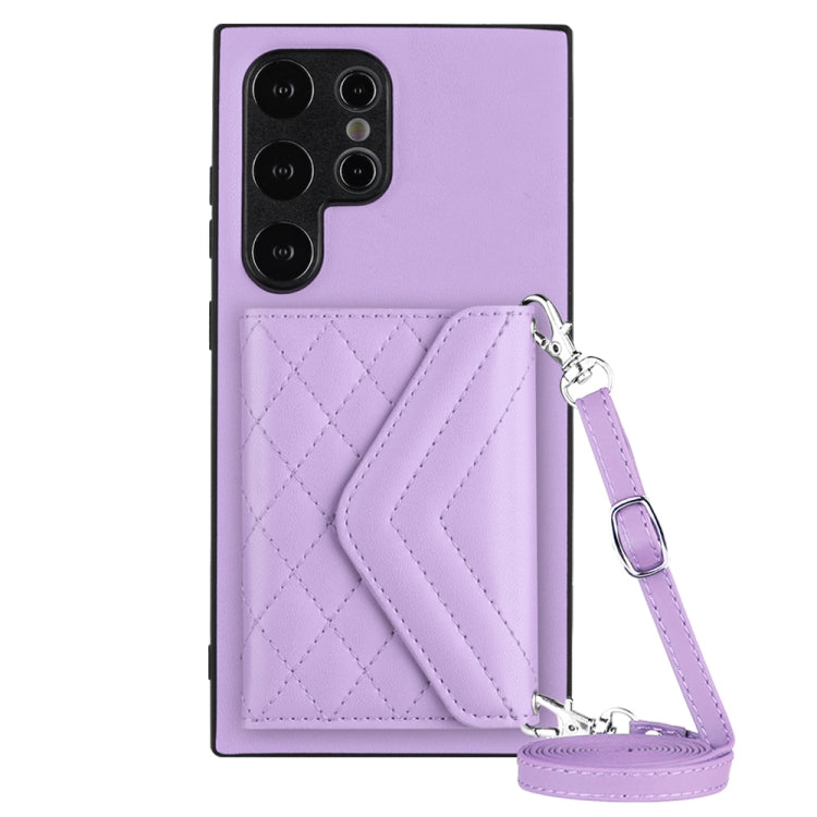 Custodia per telefono RFID con struttura rombica e cordino lungo, For Samsung Galaxy A55, For Samsung Galaxy A35, For Samsung Galaxy S24 Ultra 5G, For Samsung Galaxy S24+ 5G