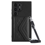 Custodia per telefono RFID con struttura rombica e cordino lungo, For Samsung Galaxy A55, For Samsung Galaxy A35, For Samsung Galaxy S24 Ultra 5G, For Samsung Galaxy S24+ 5G