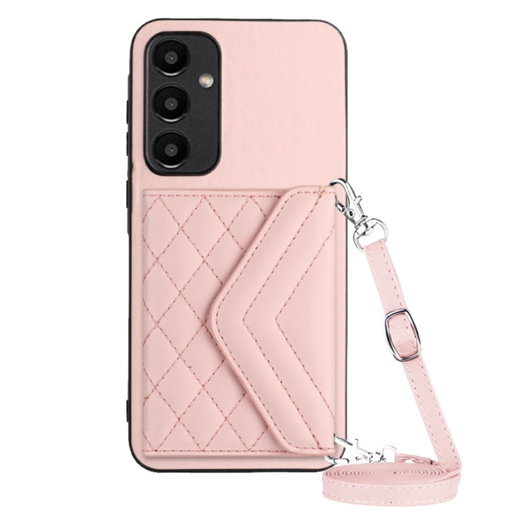Custodia per telefono RFID con struttura rombica e cordino lungo, For Samsung Galaxy A55, For Samsung Galaxy A35, For Samsung Galaxy S24 Ultra 5G, For Samsung Galaxy S24+ 5G