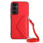 Custodia per telefono RFID con struttura rombica e cordino lungo, For Samsung Galaxy A55, For Samsung Galaxy A35, For Samsung Galaxy S24 Ultra 5G, For Samsung Galaxy S24+ 5G
