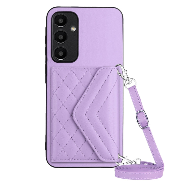 Custodia per telefono RFID con struttura rombica e cordino lungo, For Samsung Galaxy A55, For Samsung Galaxy A35, For Samsung Galaxy S24 Ultra 5G, For Samsung Galaxy S24+ 5G