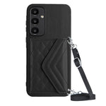Custodia per telefono RFID con struttura rombica e cordino lungo, For Samsung Galaxy A55, For Samsung Galaxy A35, For Samsung Galaxy S24 Ultra 5G, For Samsung Galaxy S24+ 5G