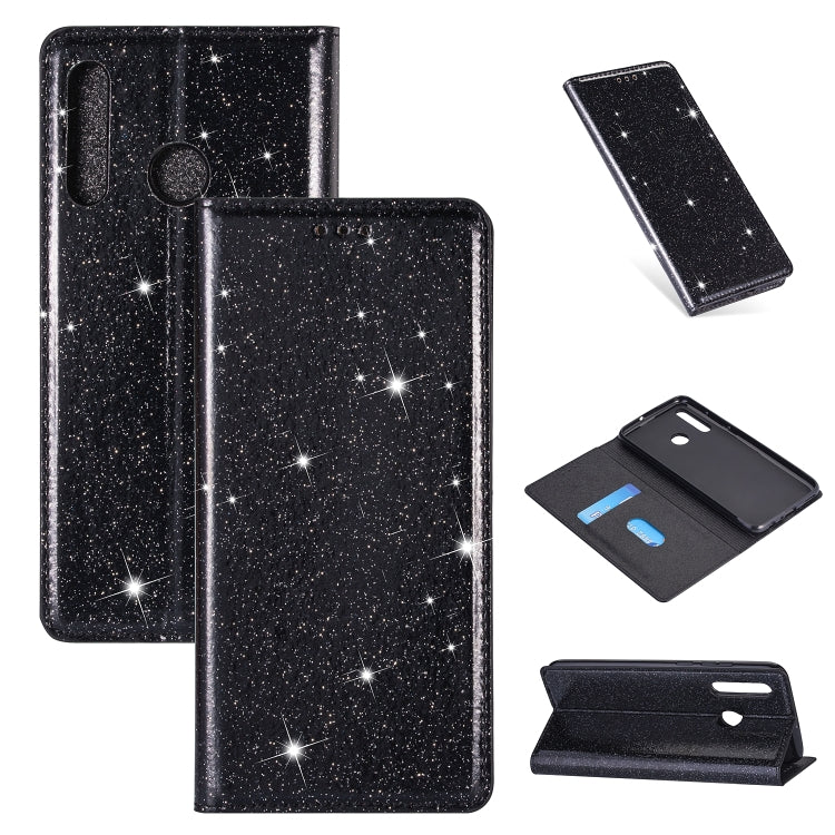 Custodia in pelle flip orizzontale magnetica ultrasottile con glitter con supporto e slot per schede, For Huawei P Smart+ 2019, For Huawei P20 Lite, For Huawei P20 Pro, For Huawei P30