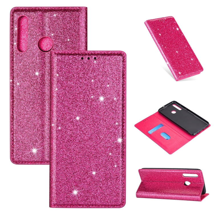 Custodia in pelle flip orizzontale magnetica ultrasottile con glitter con supporto e slot per schede, For Huawei P Smart+ 2019, For Huawei P20 Lite, For Huawei P20 Pro, For Huawei P30