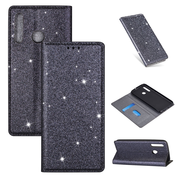 Custodia in pelle flip orizzontale magnetica ultrasottile con glitter con supporto e slot per schede, For Huawei P Smart+ 2019, For Huawei P20 Lite, For Huawei P20 Pro, For Huawei P30