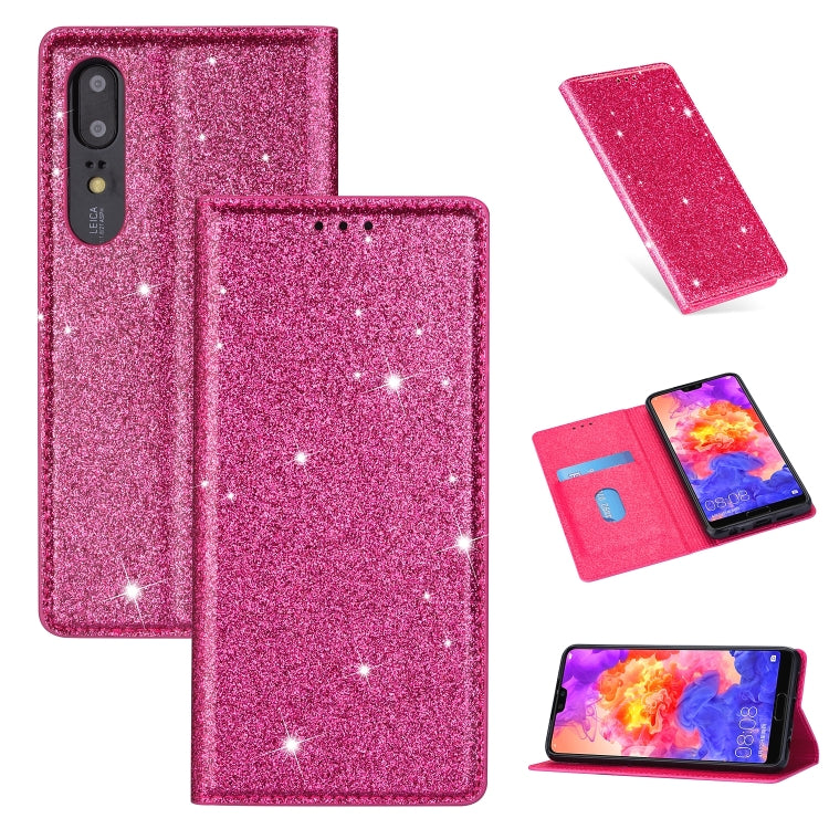 Custodia in pelle flip orizzontale magnetica ultrasottile con glitter con supporto e slot per schede, For Huawei P Smart+ 2019, For Huawei P20 Lite, For Huawei P20 Pro, For Huawei P30