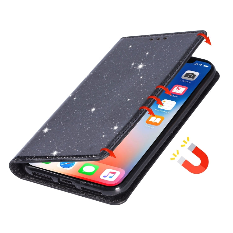 Custodia in pelle flip orizzontale magnetica ultrasottile con glitter con supporto e slot per schede, For Huawei P30 Lite, For Huawei Y7 (2019), For Huawei Y6 (2019)