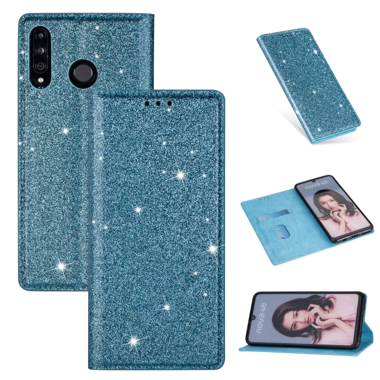 Custodia in pelle flip orizzontale magnetica ultrasottile con glitter con supporto e slot per schede, For Huawei P30 Lite, For Huawei Y7 (2019), For Huawei Y6 (2019)