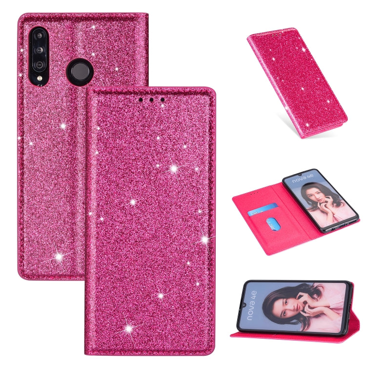 Custodia in pelle flip orizzontale magnetica ultrasottile con glitter con supporto e slot per schede, For Huawei P30 Lite, For Huawei Y7 (2019), For Huawei Y6 (2019)