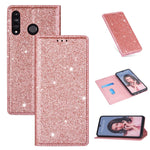 Custodia in pelle flip orizzontale magnetica ultrasottile con glitter con supporto e slot per schede, For Huawei P30 Lite, For Huawei Y7 (2019), For Huawei Y6 (2019)