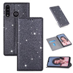 Custodia in pelle flip orizzontale magnetica ultrasottile con glitter con supporto e slot per schede, For Huawei P30 Lite, For Huawei Y7 (2019), For Huawei Y6 (2019)