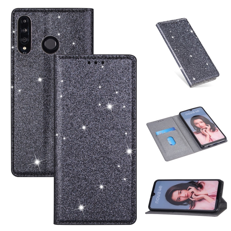 Custodia in pelle flip orizzontale magnetica ultrasottile con glitter con supporto e slot per schede, For Huawei P30 Lite, For Huawei Y7 (2019), For Huawei Y6 (2019)