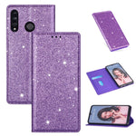Custodia in pelle flip orizzontale magnetica ultrasottile con glitter con supporto e slot per schede, For Huawei P30 Lite, For Huawei Y7 (2019), For Huawei Y6 (2019)