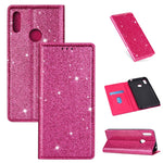 Custodia in pelle flip orizzontale magnetica ultrasottile con glitter con supporto e slot per schede, For Huawei P30 Lite, For Huawei Y7 (2019), For Huawei Y6 (2019)