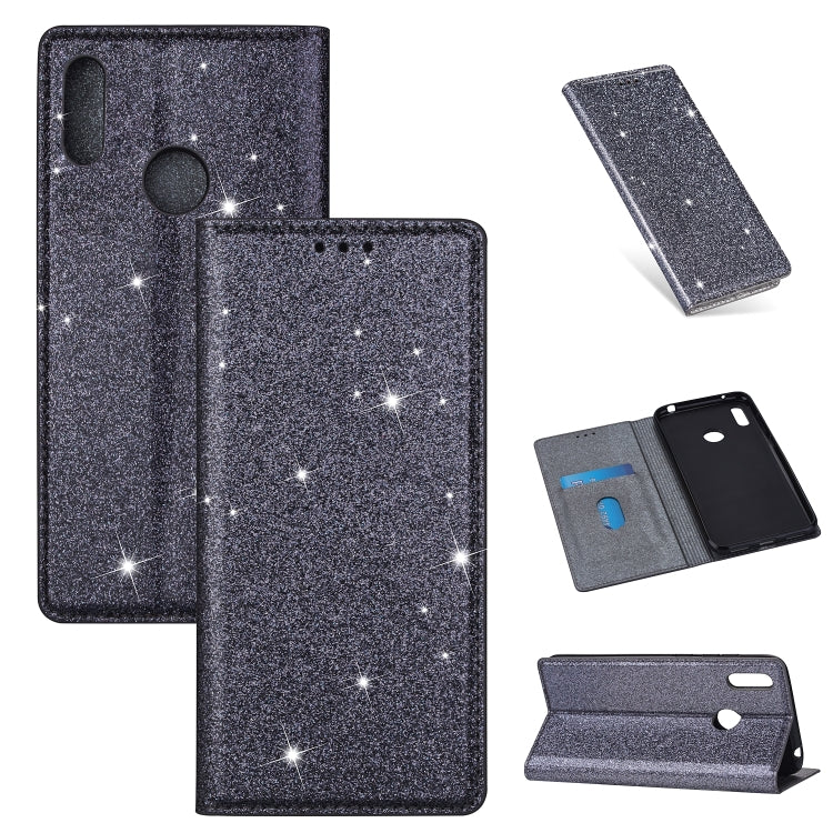 Custodia in pelle flip orizzontale magnetica ultrasottile con glitter con supporto e slot per schede, For Huawei P30 Lite, For Huawei Y7 (2019), For Huawei Y6 (2019)