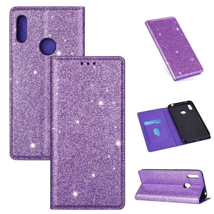 Custodia in pelle flip orizzontale magnetica ultrasottile con glitter con supporto e slot per schede, For Huawei P30 Lite, For Huawei Y7 (2019), For Huawei Y6 (2019)