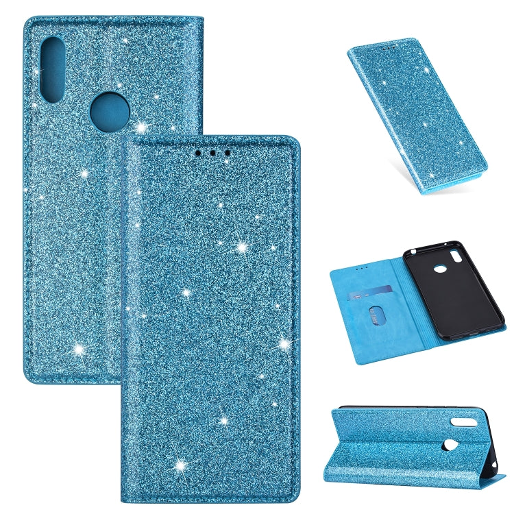 Custodia in pelle flip orizzontale magnetica ultrasottile con glitter con supporto e slot per schede, For Huawei P30 Lite, For Huawei Y7 (2019), For Huawei Y6 (2019)