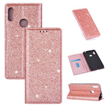 Custodia in pelle flip orizzontale magnetica ultrasottile con glitter con supporto e slot per schede, For Huawei P30 Lite, For Huawei Y7 (2019), For Huawei Y6 (2019)