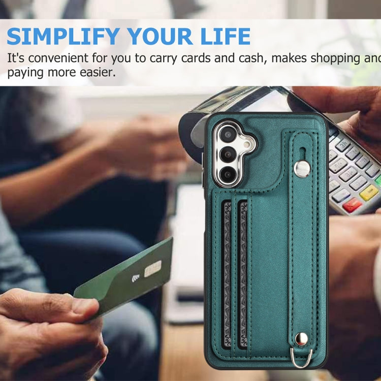 Custodia per telefono in pelle antiurto con cinturino da polso, For Samsung Galaxy A24 4G