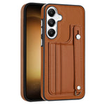 Custodia per telefono in pelle antiurto con cinturino da polso, For Samsung Galaxy S24 Ultra 5G, For Samsung Galaxy S24+ 5G, For Samsung Galaxy S24 5G, For Samsung Galaxy A15