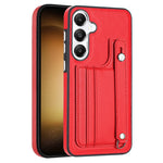 Custodia per telefono in pelle antiurto con cinturino da polso, For Samsung Galaxy S24 Ultra 5G, For Samsung Galaxy S24+ 5G, For Samsung Galaxy S24 5G, For Samsung Galaxy A15