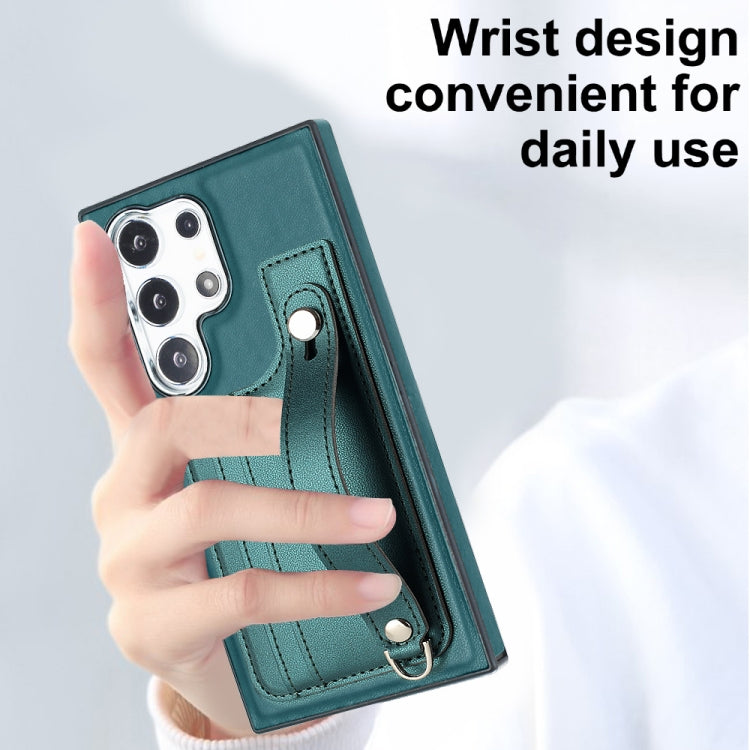 Custodia per telefono in pelle antiurto con cinturino da polso, For Samsung Galaxy S24 Ultra 5G, For Samsung Galaxy S24+ 5G, For Samsung Galaxy S24 5G, For Samsung Galaxy A15