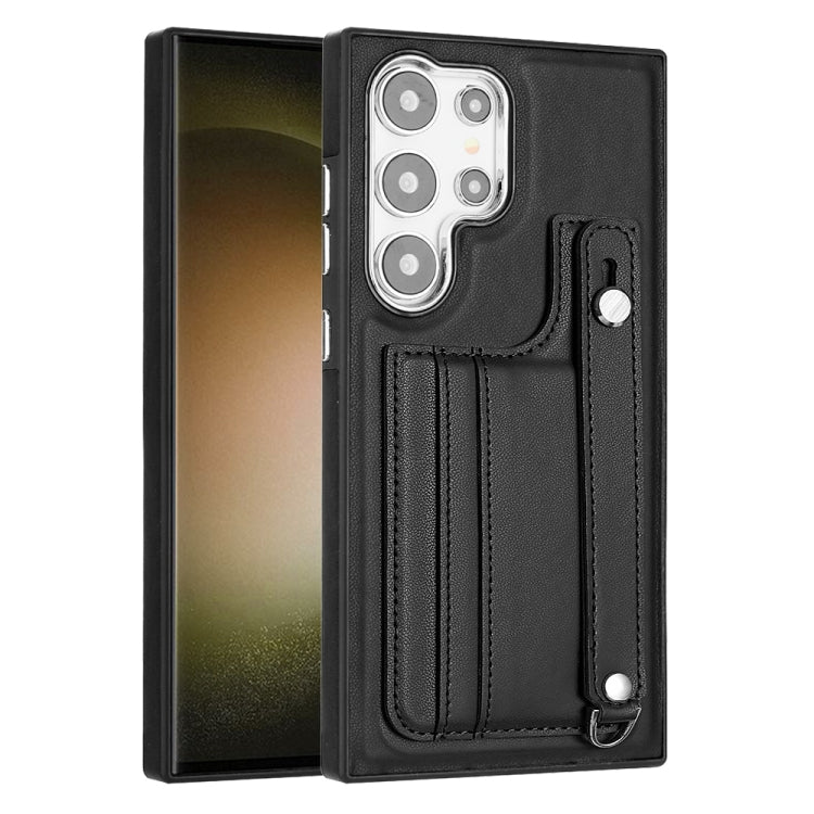 Custodia per telefono in pelle antiurto con cinturino da polso, For Samsung Galaxy S24 Ultra 5G, For Samsung Galaxy S24+ 5G, For Samsung Galaxy S24 5G, For Samsung Galaxy A15