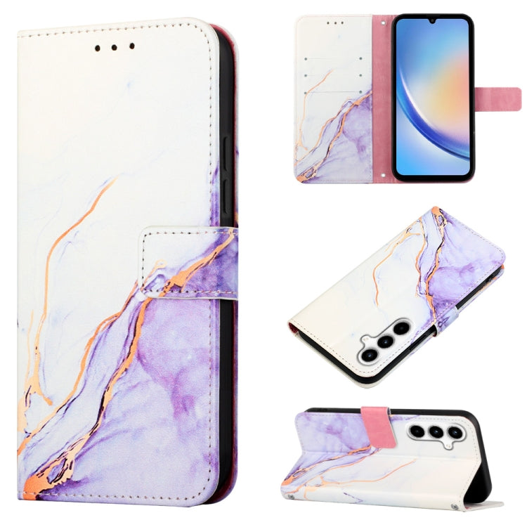 Custodia per telefono in pelle flip con motivo marmo PT003, For Samsung Galaxy A55, For Samsung Galaxy A35 5G, For Samsung Galaxy S24 Ultra 5G, For Samsung Galaxy S24+ 5G