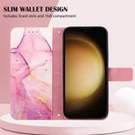 Custodia per telefono in pelle flip con motivo marmo PT003, For Samsung Galaxy S24 5G